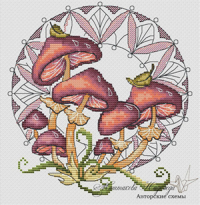 Mushroom. False Honey - PDF Cross Stitch Pattern - Wizardi