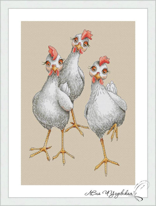 My chickens - PDF Cross Stitch Pattern - Wizardi