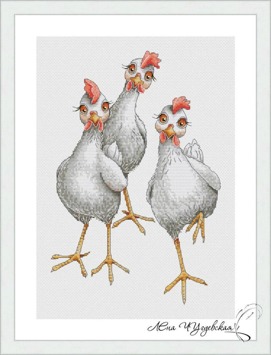 My chickens - PDF Cross Stitch Pattern - Wizardi