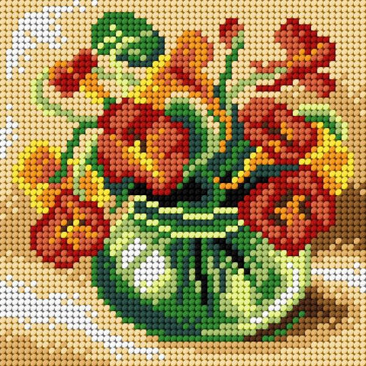 Needlepoint canvas for halfstitch without yarn Nasturtium 2897D - Printed Tapestry Canvas - Wizardi