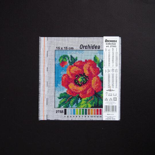 Needlepoint canvas for halfstitch without yarn Poppy 2755D - Printed Tapestry Canvas - Wizardi