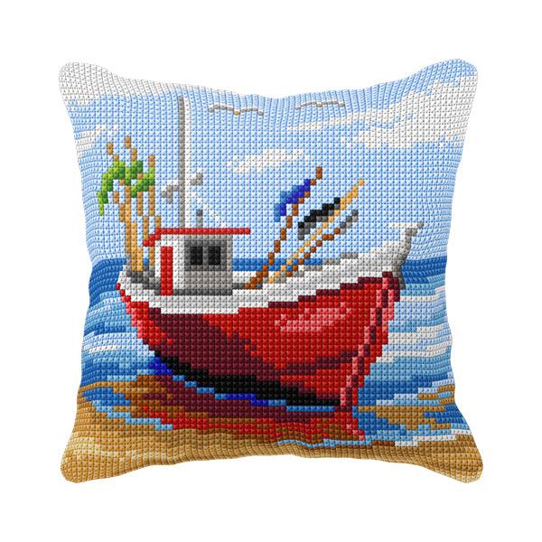 Needlepoint Cushion Kit "Fishing boat" 99058 - Wizardi