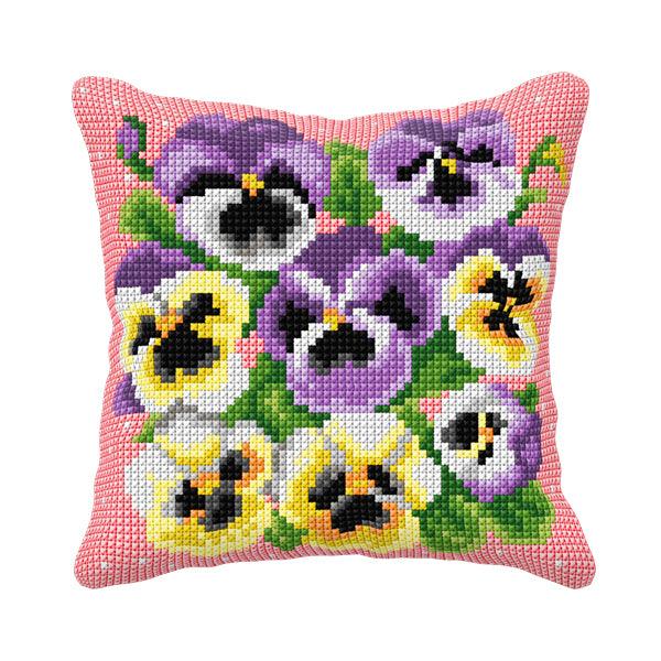 Needlepoint Cushion Kit "Pansies" 99050 - Wizardi