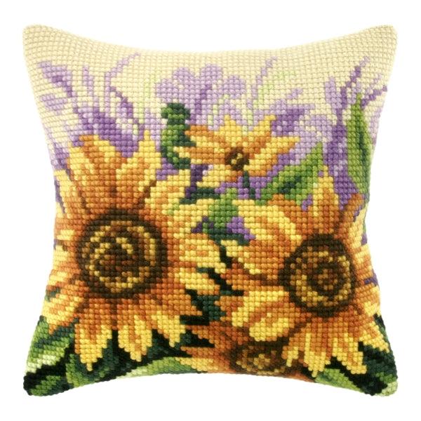 Needlepoint Cushion Kit "Sunflowers on meadow" 9124 - Wizardi