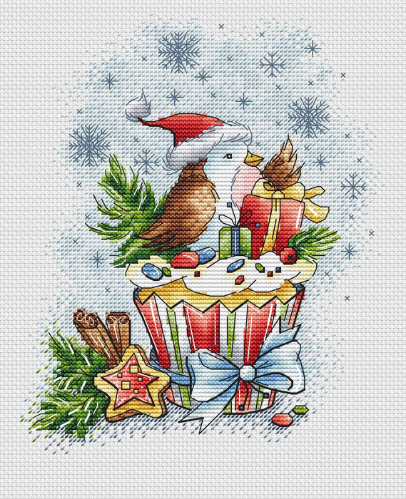 New Years Cupcake - PDF Cross Stitch Pattern - Wizardi