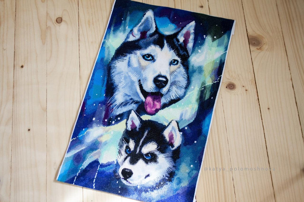 Northern Huskies - PDF Counted Cross Stitch Pattern - Wizardi