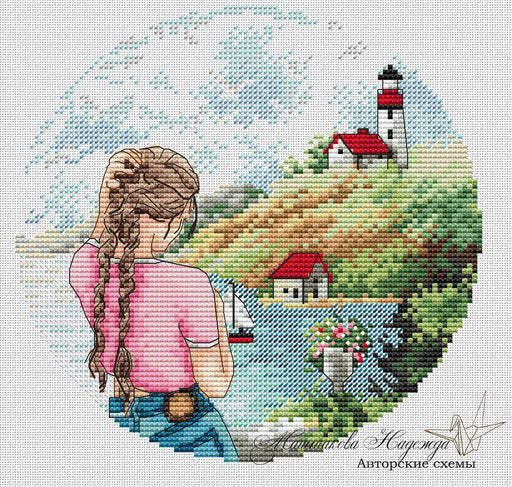 On Azure Coast - PDF Cross Stitch Pattern - Wizardi