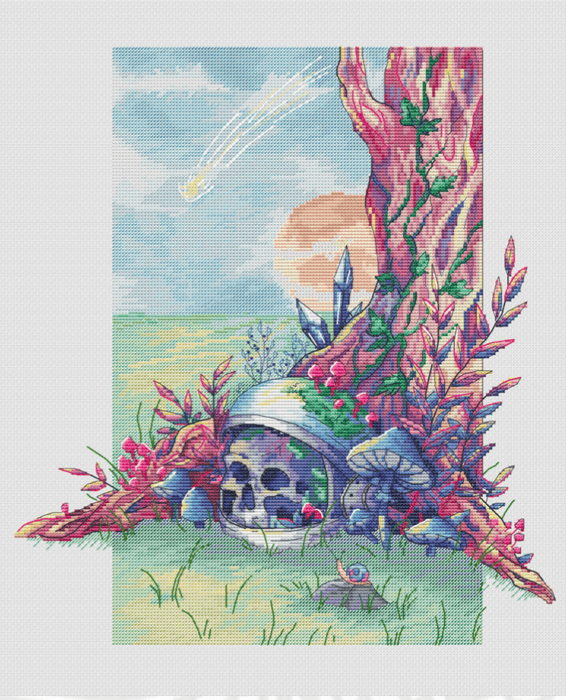 On the Alien Planet - PDF Cross Stitch Pattern - Wizardi