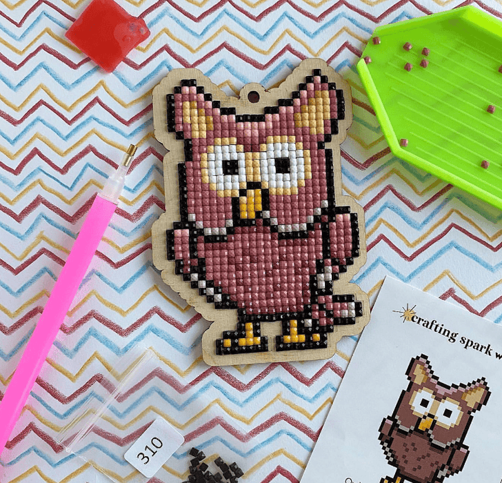 Owl CSw403 Diamond Painting on Plywood Kit - Wizardi