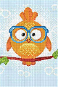 Owl Leo WD249 7.9 x 11.8 inches Wizardi Diamond Painting Kit - Wizardi