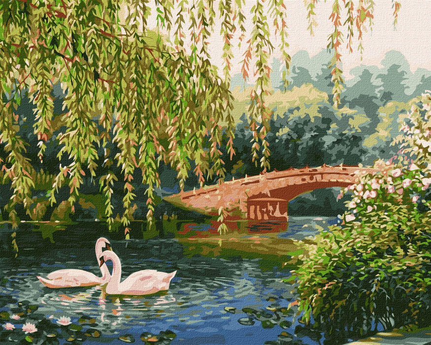 Painting by Numbers kit Swans on the lake KHO4359 - Wizardi