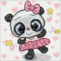 Panda Ballerina CS2479 7.9 x7.9 inches Crafting Spark Diamond Painting Kit - Wizardi