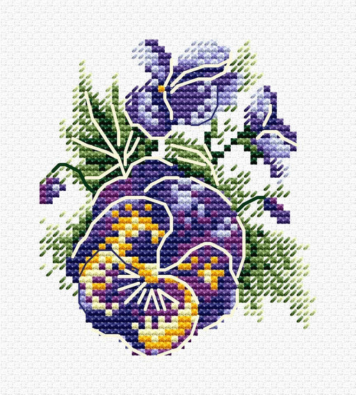 Pansies SM-630 Counted Cross Stitch Kit - Wizardi