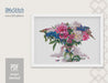 Peonies Cross stitch pattern Flower Cross Stitch pdf Modern cross stitch pattern Floral cross stitch Counted cross stitch Still life - Wizardi