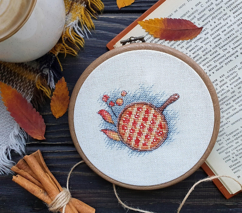 Pie Cross stitch pattern Fall Cross Stitch pdf Autumn cross stitch pattern Modern Counted cross stitch Thanksgiving cross stitch Food - Wizardi