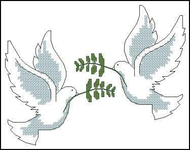 Pigeons - PDF Free Cross Stitch Pattern - Wizardi