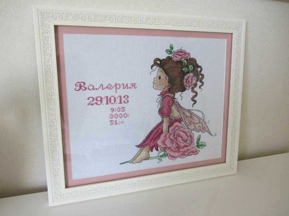 Pink Fairy. Peonies - Free PDF Cross Stitch Pattern - Wizardi