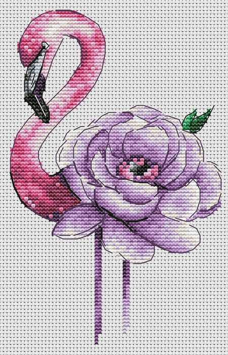 Pink Flamingo - Free PDF Cross Stitch Pattern - Wizardi