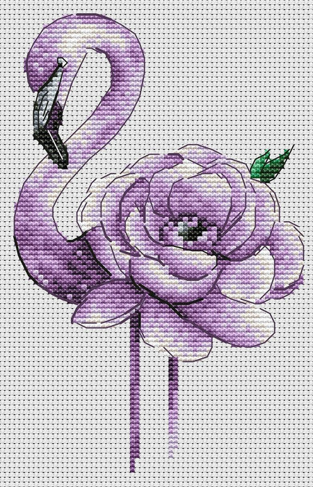 Pink Flamingo - Free PDF Cross Stitch Pattern - Wizardi