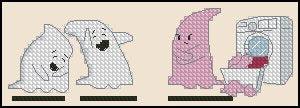Pink Ghost - PDF Free Cross Stitch Pattern - Wizardi