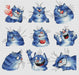 Plastic Canvas Blue Cat. Emotions - PDF Cross Stitch Pattern - Wizardi