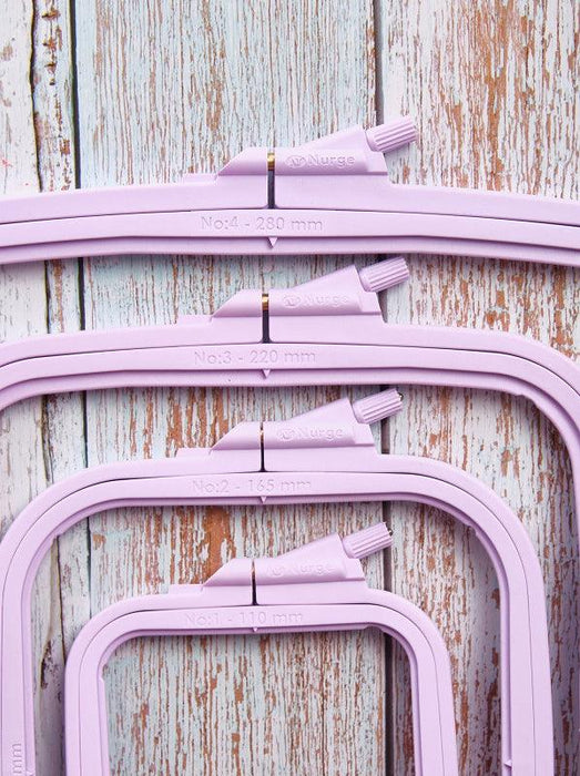 Plastic Square Hoop Nurge 170-12 Pastel Lilac - Wizardi