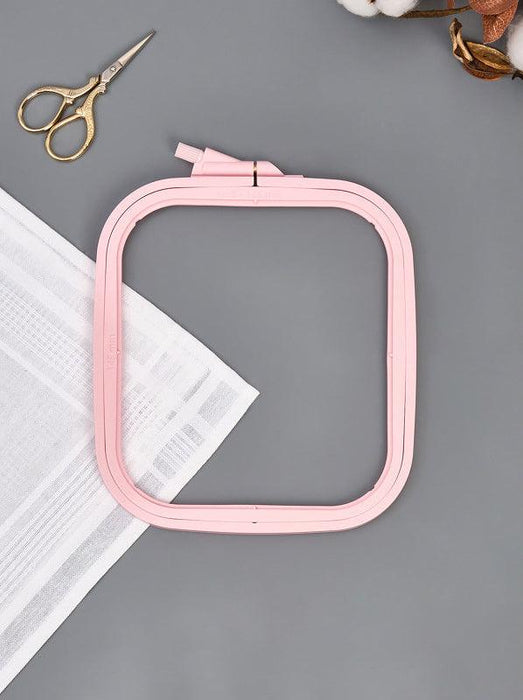 Plastic Square Hoop Nurge 170-12 Pastel Pink - Wizardi