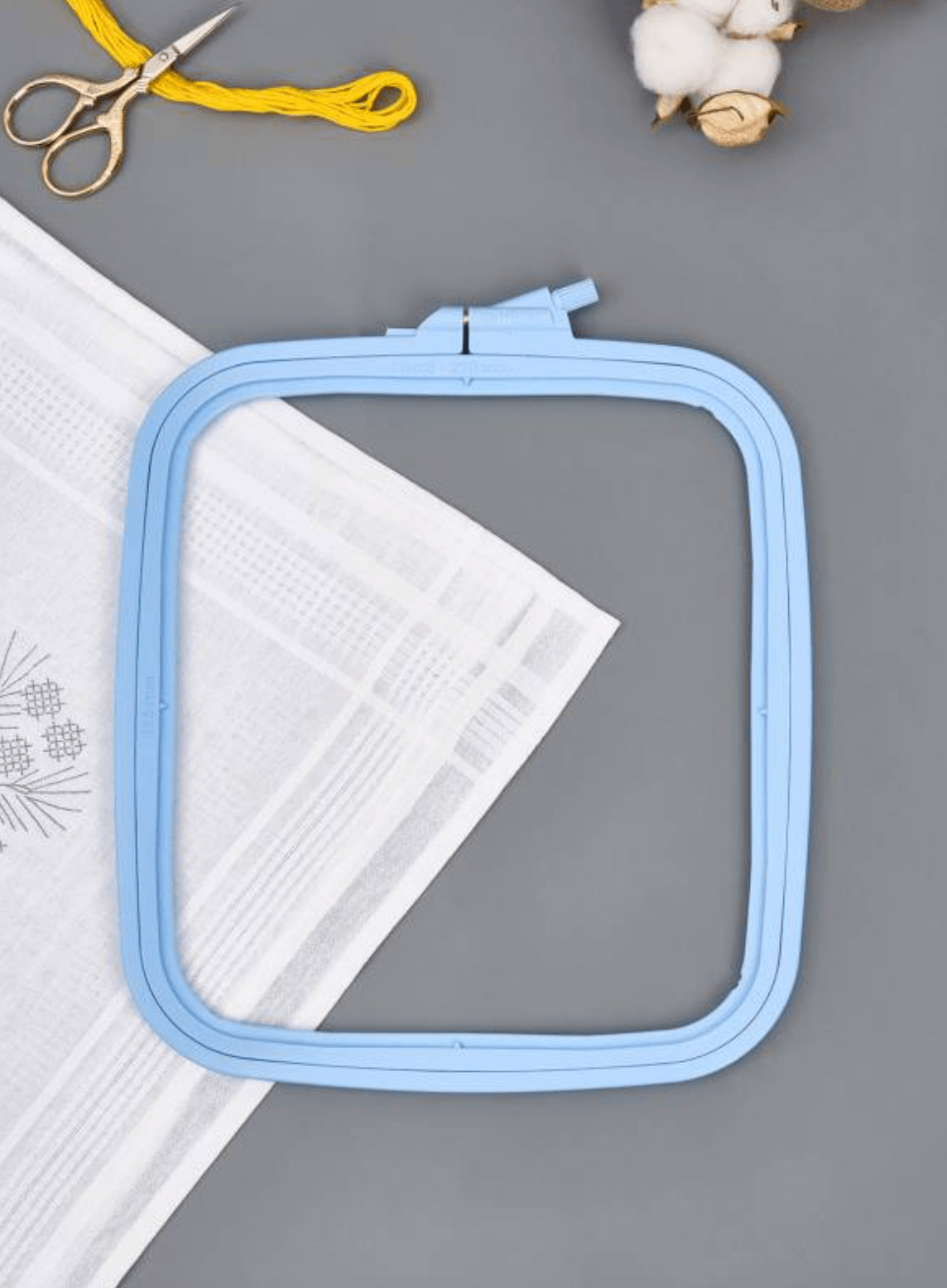Plastic Square Hoop Nurge 170-13 Pastel Blue - Wizardi