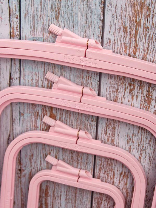 Plastic Square Hoop Nurge 170-13 Pastel Pink - Wizardi