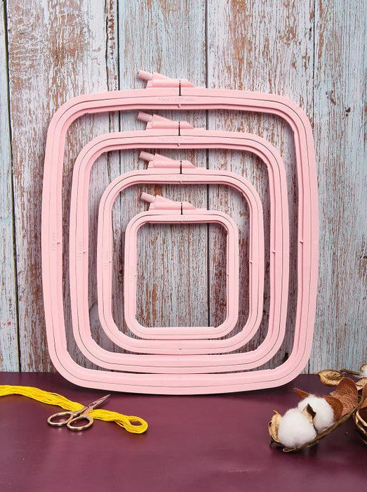 Plastic Square Hoop Nurge 170-14 Pastel Pink - Wizardi