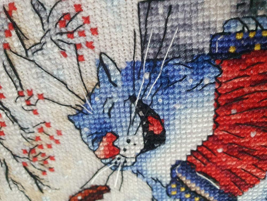 Play Music with Blue Cats - PDF Cross Stitch Pattern - Wizardi