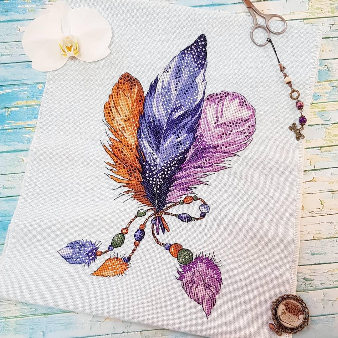 Plumelets - PDF Counted Cross Stitch Pattern - Wizardi