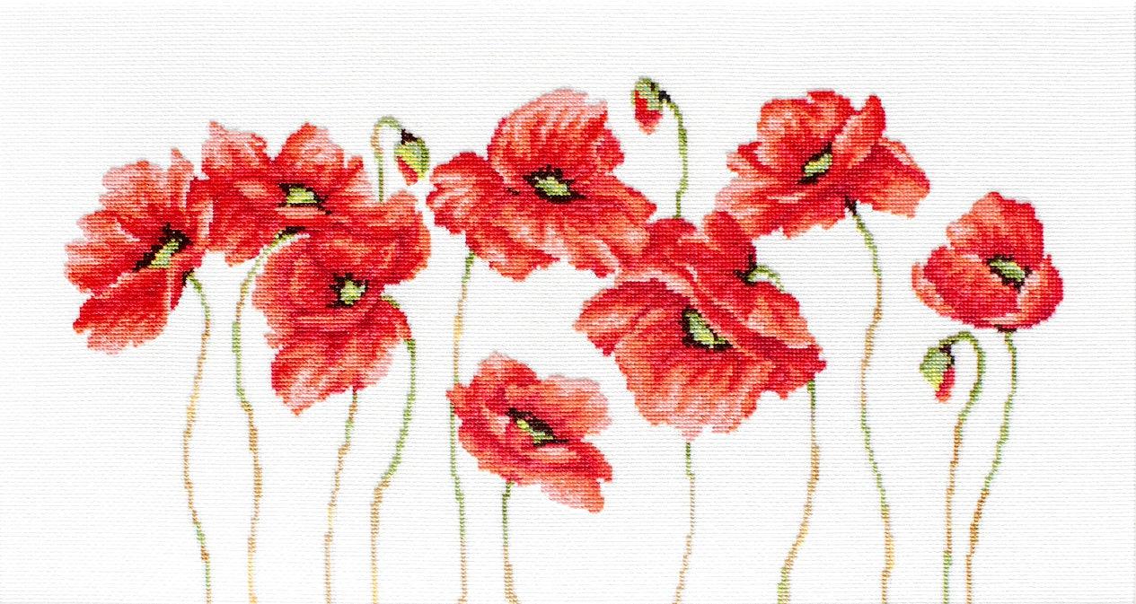 Poppies B2223L Counted Cross-Stitch Kit - Wizardi