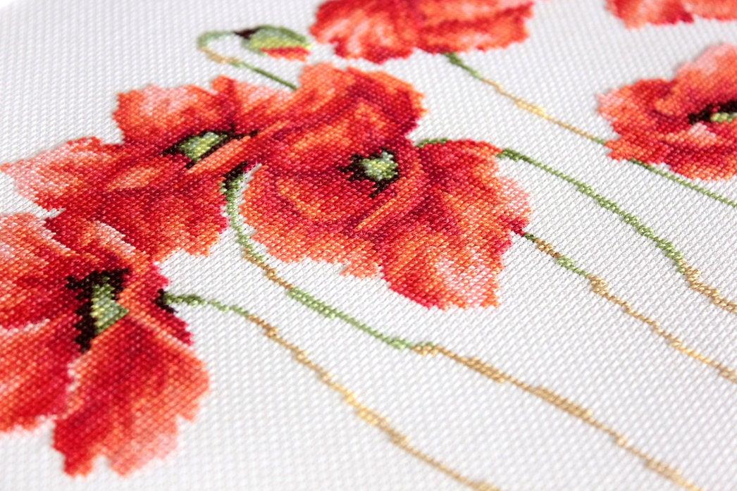 Poppies B2223L Counted Cross-Stitch Kit - Wizardi