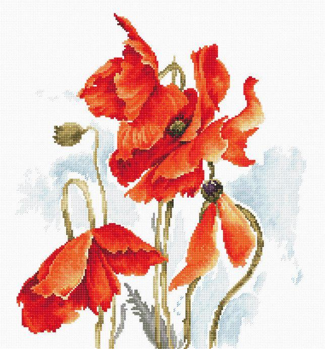 Poppies B2374L Counted Cross-Stitch Kit - Wizardi