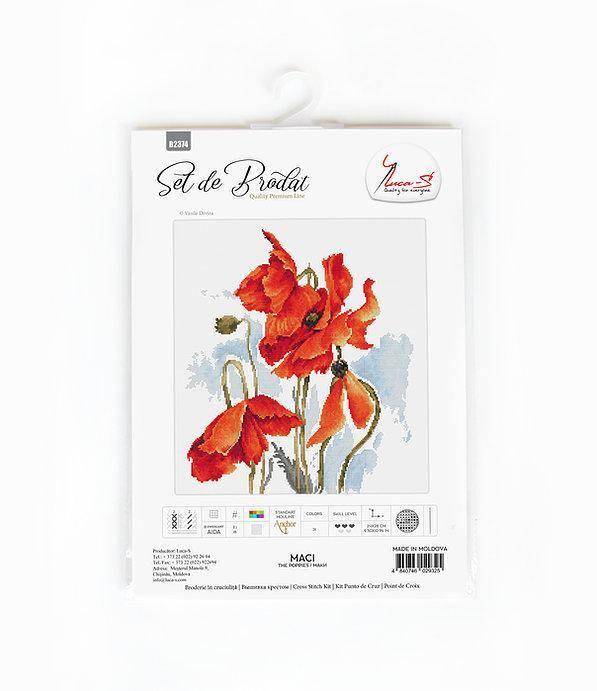 Poppies B2374L Counted Cross-Stitch Kit - Wizardi