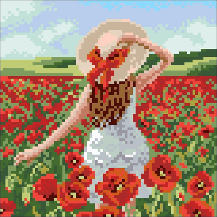 Poppy Field CS2627 7.9 x 7.9 inches Crafting Spark Diamond Painting Kit - Wizardi