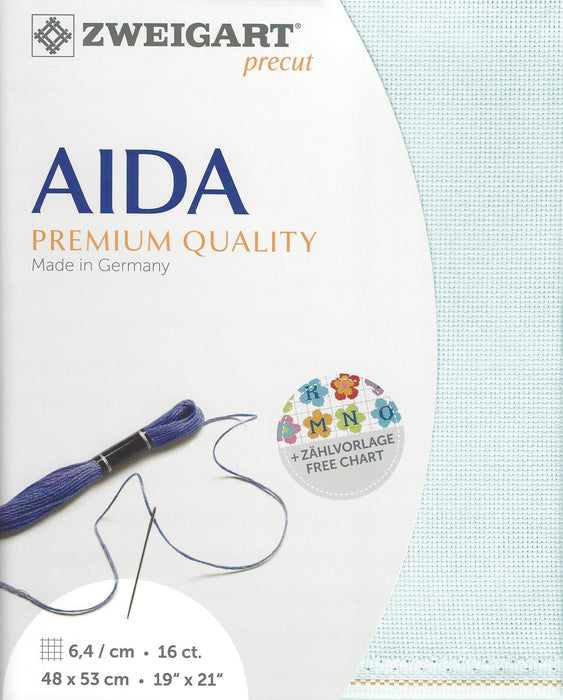 Precut Zweigart Aida 3251/550 Ice Blue - Wizardi