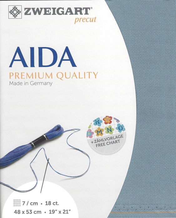 Precut Zweigart Fein-Aida 18 count Gray 3793/5020 - Wizardi