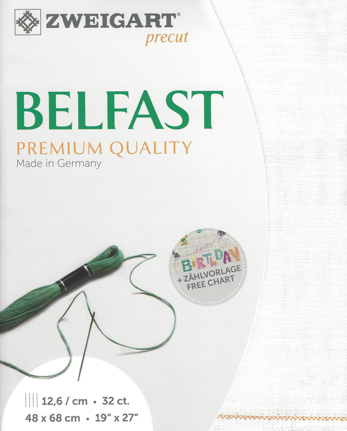 Precut Zweigart Fein-Aida 18 ct. 3793/101 Antique White - Wizardi