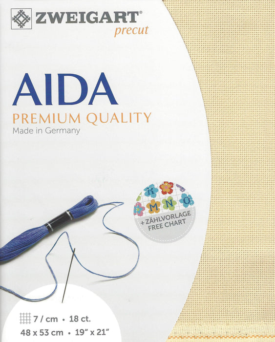 Precut Zweigart Fein-Aida 18 ct. 3793/13 Beige - Wizardi