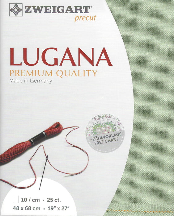 Precut Zweigart Lugana 25 count Moss Green 3835/618 - Wizardi