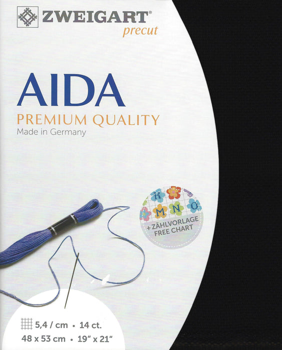 Precut Zweigart Stern-Aida 14 count Black 3706/720 - Wizardi