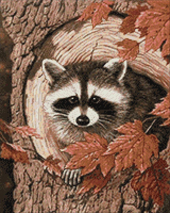 Racoon in the Tree CS2561 15.8 x 19.7 inches Crafting Spark Diamond Painting Kit - Wizardi