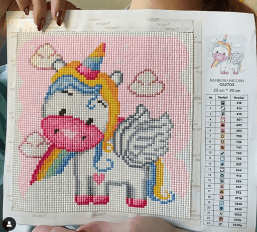 Rainbow Unicorn CS2703 7.9 x 7.9 inches Crafting Spark Diamond Painting Kit - Wizardi