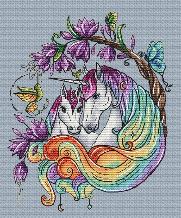 Rainbow Unicorns - PDF Cross Stitch Pattern - Wizardi