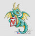 Romantic Dragons. Postcard - PDF Cross Stitch Pattern - Wizardi