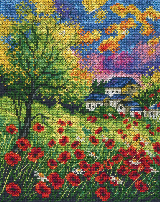 Run away poppies M624 Counted Cross Stitch Kit - Wizardi