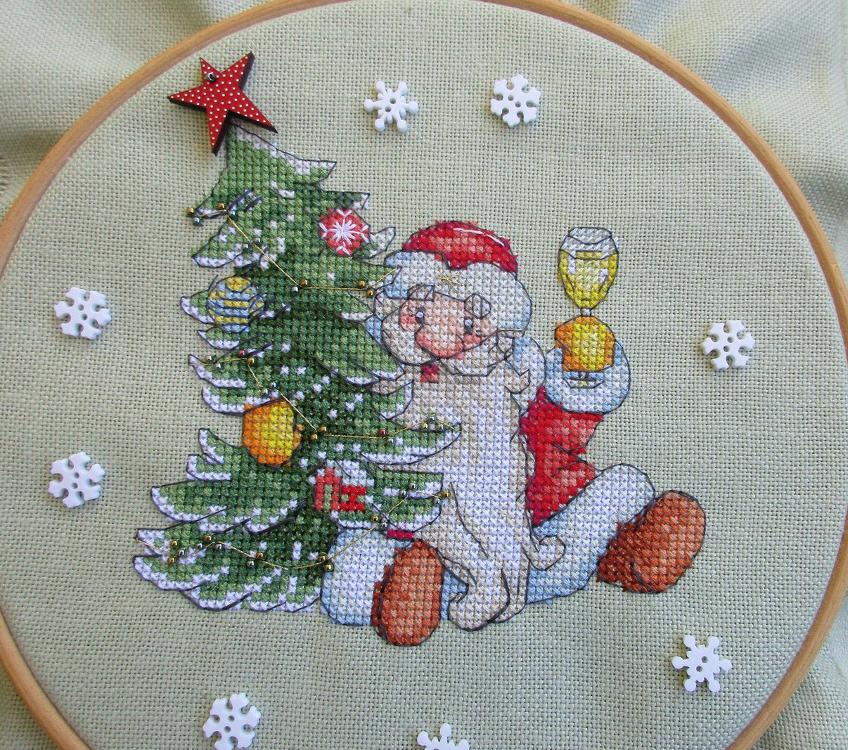 Santa Claus. With Christmas Tree - PDF Cross Stitch Pattern - Wizardi