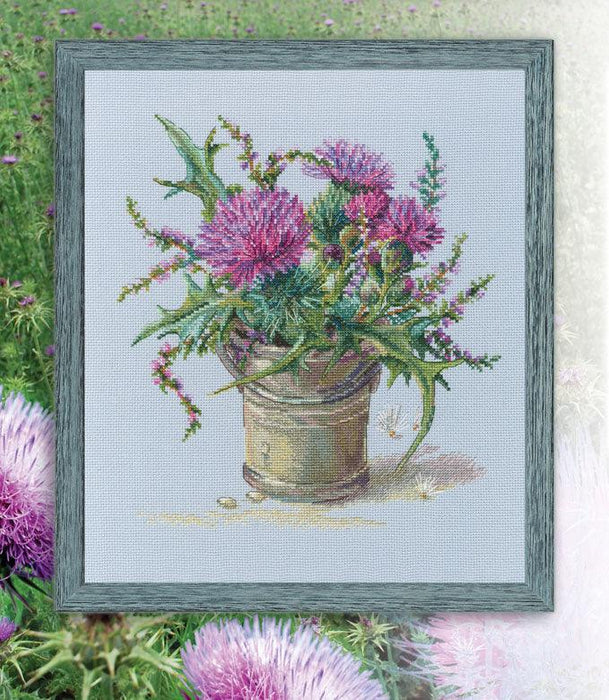 Scottish thistle M722 Counted Cross Stitch Kit - Wizardi